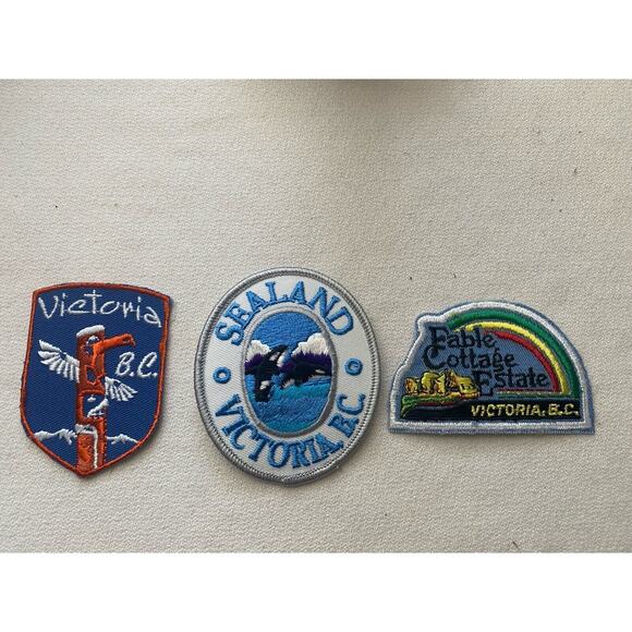 VTG Lot 4 New Canada Souvenir Embroidered Patch Victoria BC Sealand Quebec - Picture 3 of 9